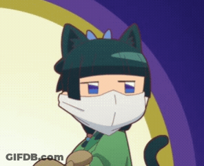 Cartoon Character In Cat Hat And Mask GIF