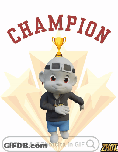 Cartoon Character In Champion Sweatshirt GIF