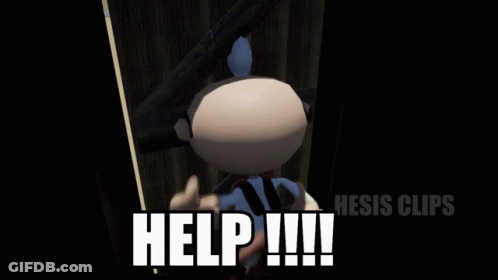 Cartoon Character In Dark Room Saying Help GIF