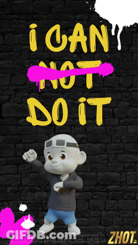 Cartoon Character In Front Of Brick Wall Saying I Can't Not Do It GIF