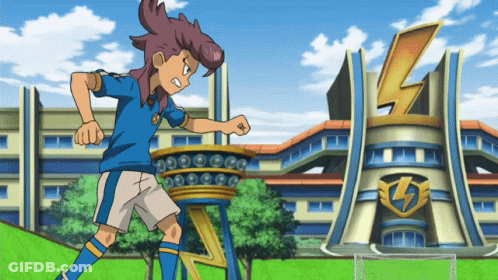 Cartoon Character In Front Of Building With Lightning Bolt GIF