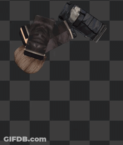 Cartoon Character In Front Of Checkered Backdrop GIF