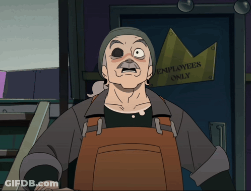 Cartoon Character In Front Of Employees Only Sign GIF