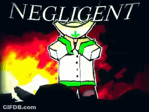 Cartoon Character In Front Of Fire With Negligent GIF
