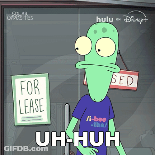 Cartoon Character In Front Of For Lease Sign GIF