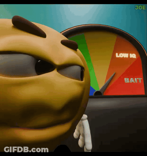 Cartoon Character In Front Of Gauge Saying Low IQ GIF