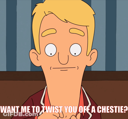 Cartoon Character In Front Of Jim To's Restaurant GIF