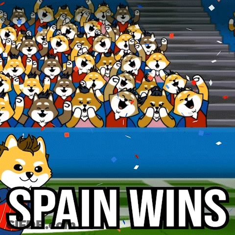 Cartoon Character In Front Of Spanish Map GIF