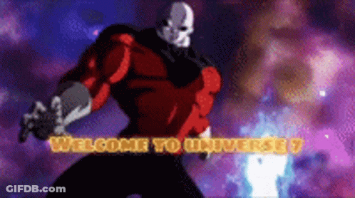 Cartoon Character In Front Of Universe 7 Sign GIF