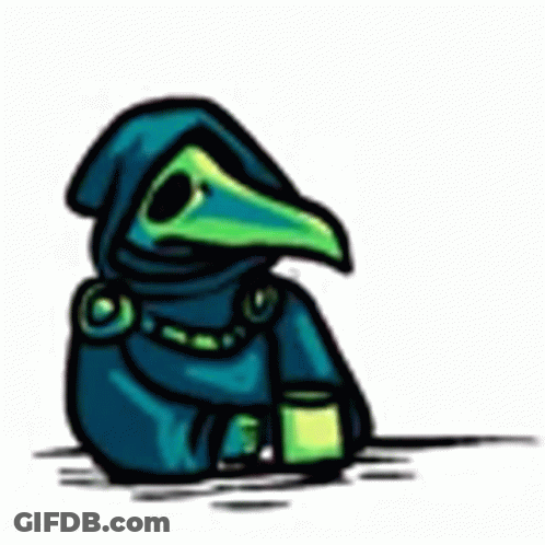 Cartoon Character In Gas Mask And Hood GIF