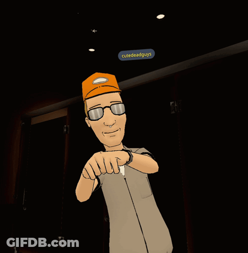 Cartoon Character In Glasses And Orange Hat With Cutedeadguy GIF