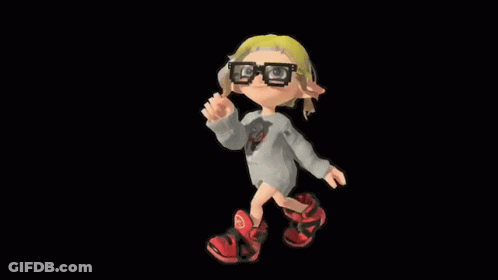 Cartoon Character In Glasses And Sweater Walking GIF