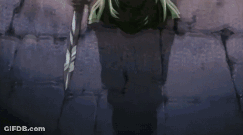 Cartoon Character In Green Cape On Stone Floor GIF