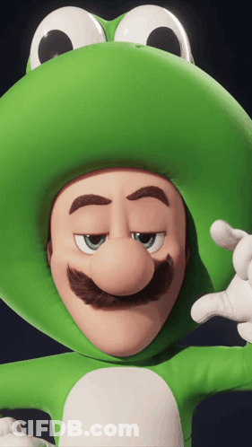 Cartoon Character In Green Frog Outfit GIF