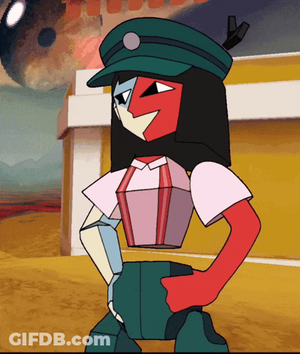 Cartoon Character In Green Hat And Pink Shirt GIF