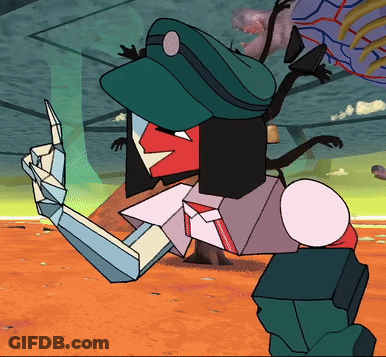 Cartoon Character In Green Hat Giving Finger GIF