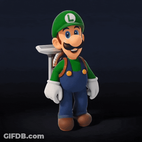Cartoon Character In Green Hat Holding Hose GIF