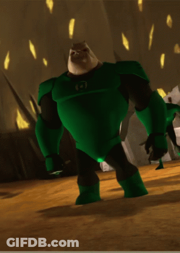 Cartoon Character In Green Lantern Costume GIF