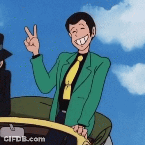 Cartoon Character In Green Suit Giving Peace Sign GIF