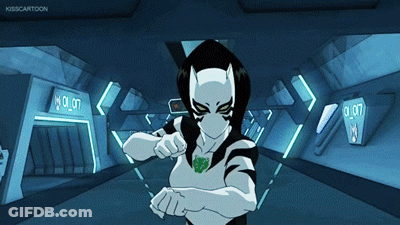 Cartoon Character In Hallway With Kisscartoon Sign GIF