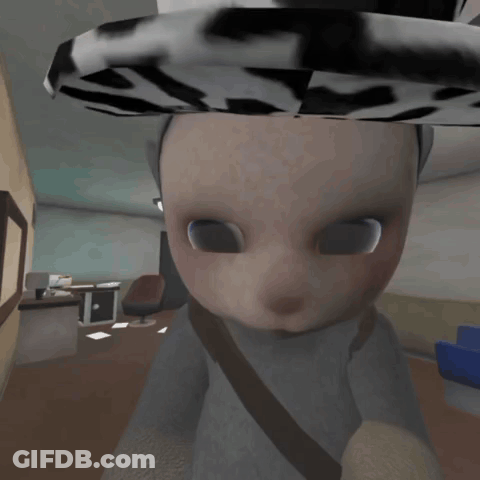 Cartoon Character In Hat And Gray Shirt GIF