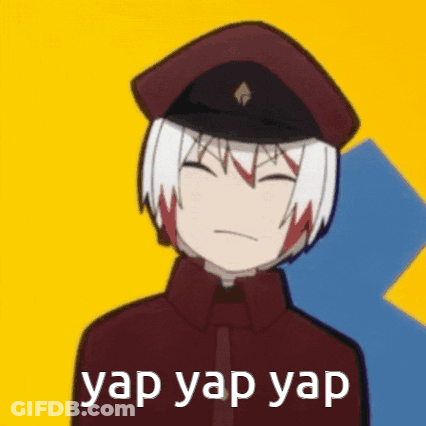 Cartoon Character In Hat And Red Jacket With Yap Yap Yap GIF