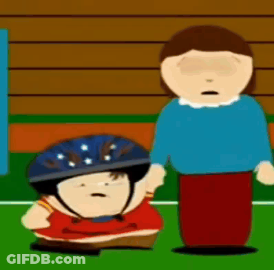 Cartoon Character In Helmet Beside Woman GIF
