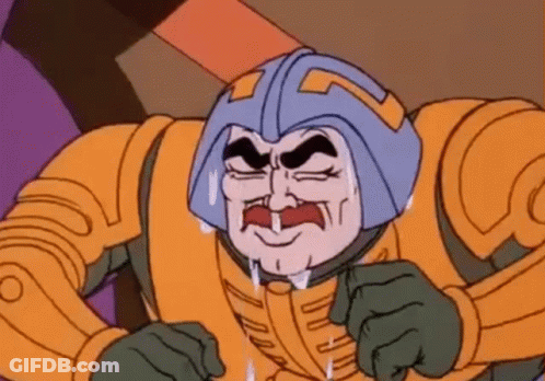 Cartoon Character In Helmet Crying With Open Mouth GIF