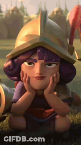 Cartoon Character In Helmet Lying Down With Hands On Face GIF