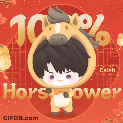 Cartoon Character In Horse Costume Saying Caleb Horspower GIF