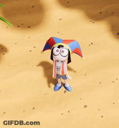 Cartoon Character In Jester Hat And Scarf GIF
