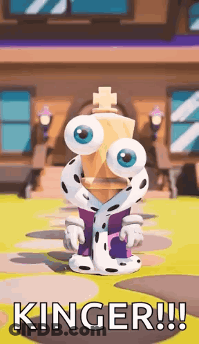 Cartoon Character In King's Robe And Crown GIF