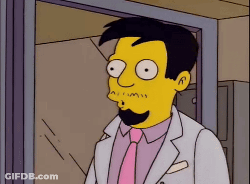 Cartoon Character In Lab Coat And Pink Tie GIF