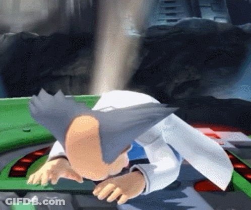 Cartoon Character In Lab Coat Laying On Back GIF