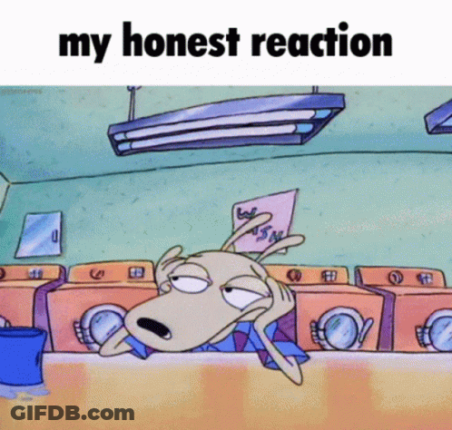 Cartoon Character In Laundromat Saying My Honest Reaction GIF