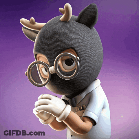 Cartoon Character In Mask And Glasses Praying GIF