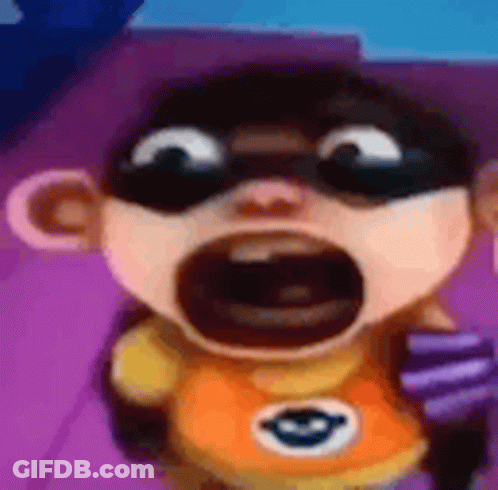 Cartoon Character In Mask And Sunglasses GIF