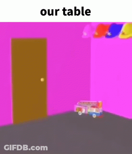 Cartoon Character In Mask Saying Our Table GIF