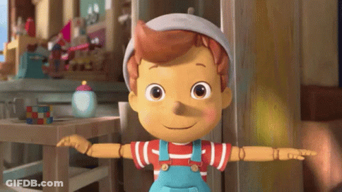 Cartoon Character In Overalls Arms Outstretched GIF