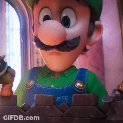 Cartoon Character In Overalls Close Up GIF