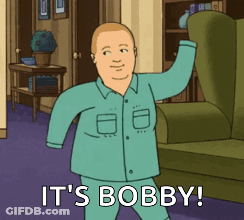 Cartoon Character In Pajamas Saying Bobby GIF