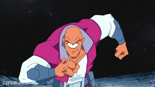 Cartoon Character In Pink And White Pointing GIF