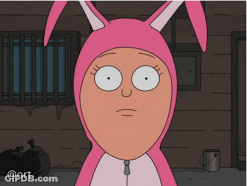 Cartoon Character In Pink Bunny Costume @Ort GIF