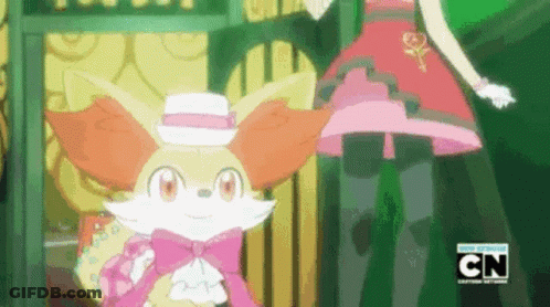Cartoon Character In Pink Dress And Hat Next To Woman In Pink Dress GIF