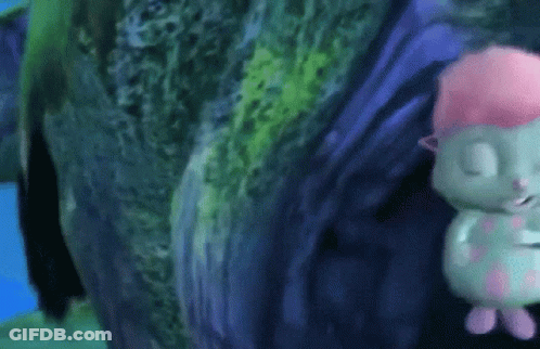 Cartoon Character In Pink Hat In Cave GIF