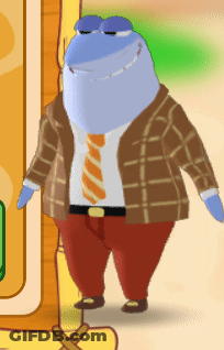 Cartoon Character In Plaid Shirt And Tie GIF