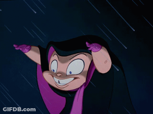Cartoon Character In Purple Cape And Gloves GIF