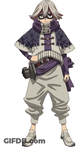 Cartoon Character In Purple Cape And Pants GIF
