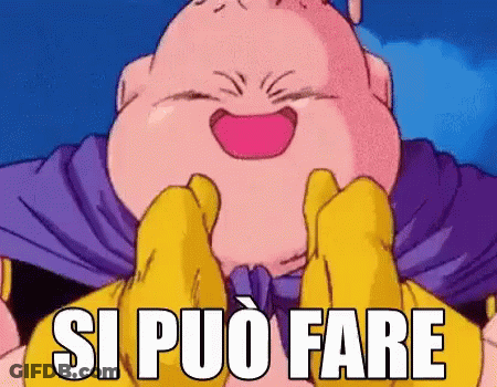 Cartoon Character In Purple Cape And Yellow Gloves Says Si Può Fare GIF