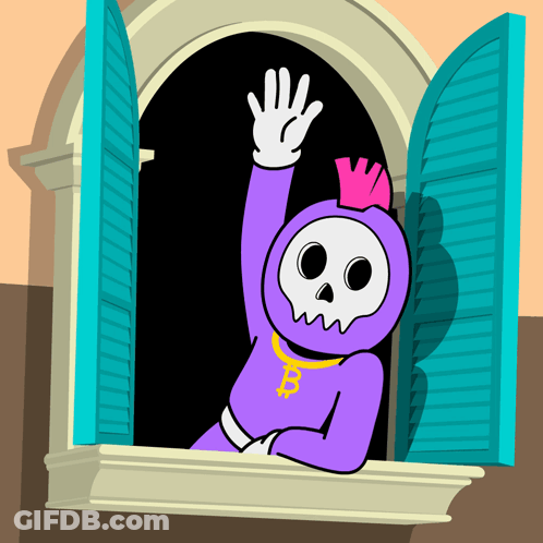 Cartoon Character In Purple Costume With Pink Mohawk GIF